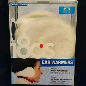 Faux White Fur 180s women's ear warmers